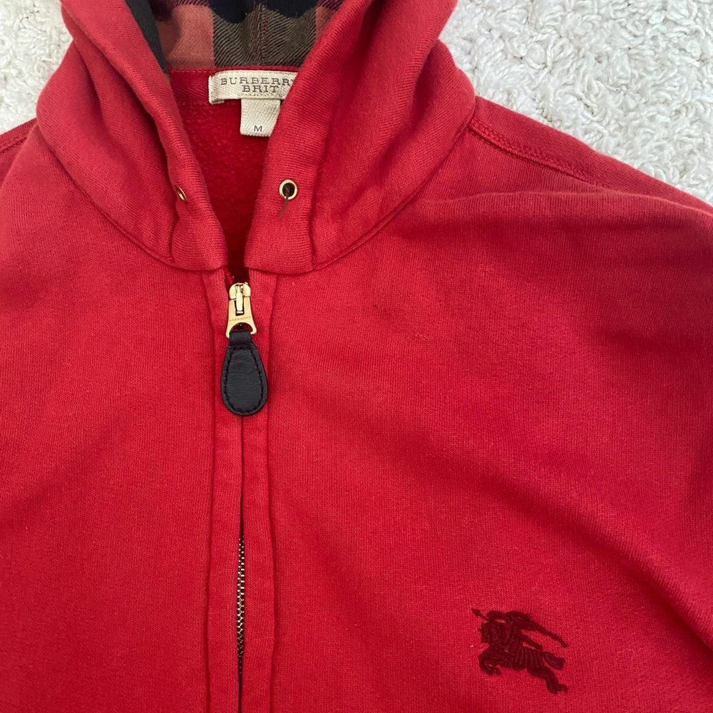 Authentic Red Burberry Hoodie Sweatshirt